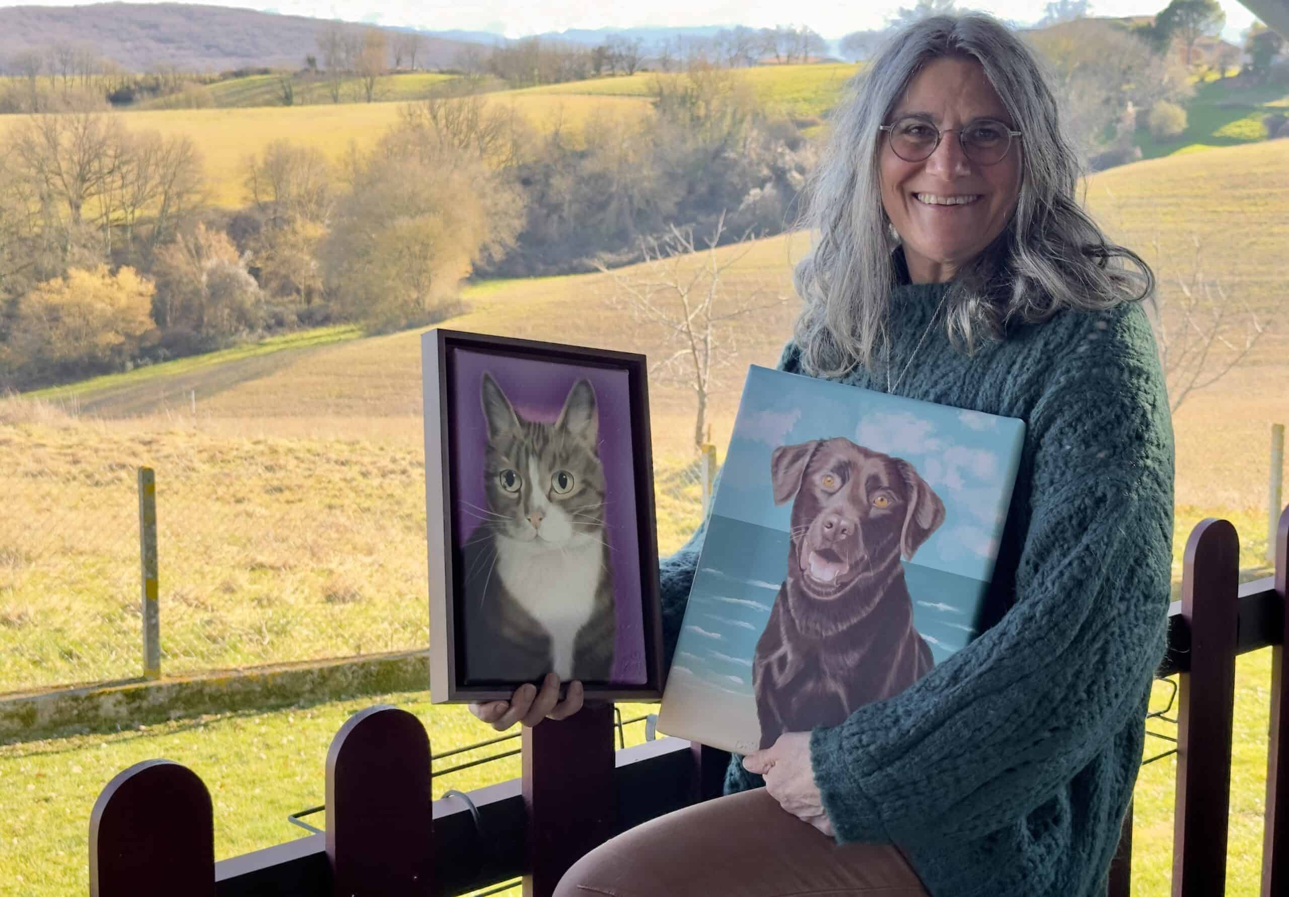 Corine and pet aura paintings, animal artist