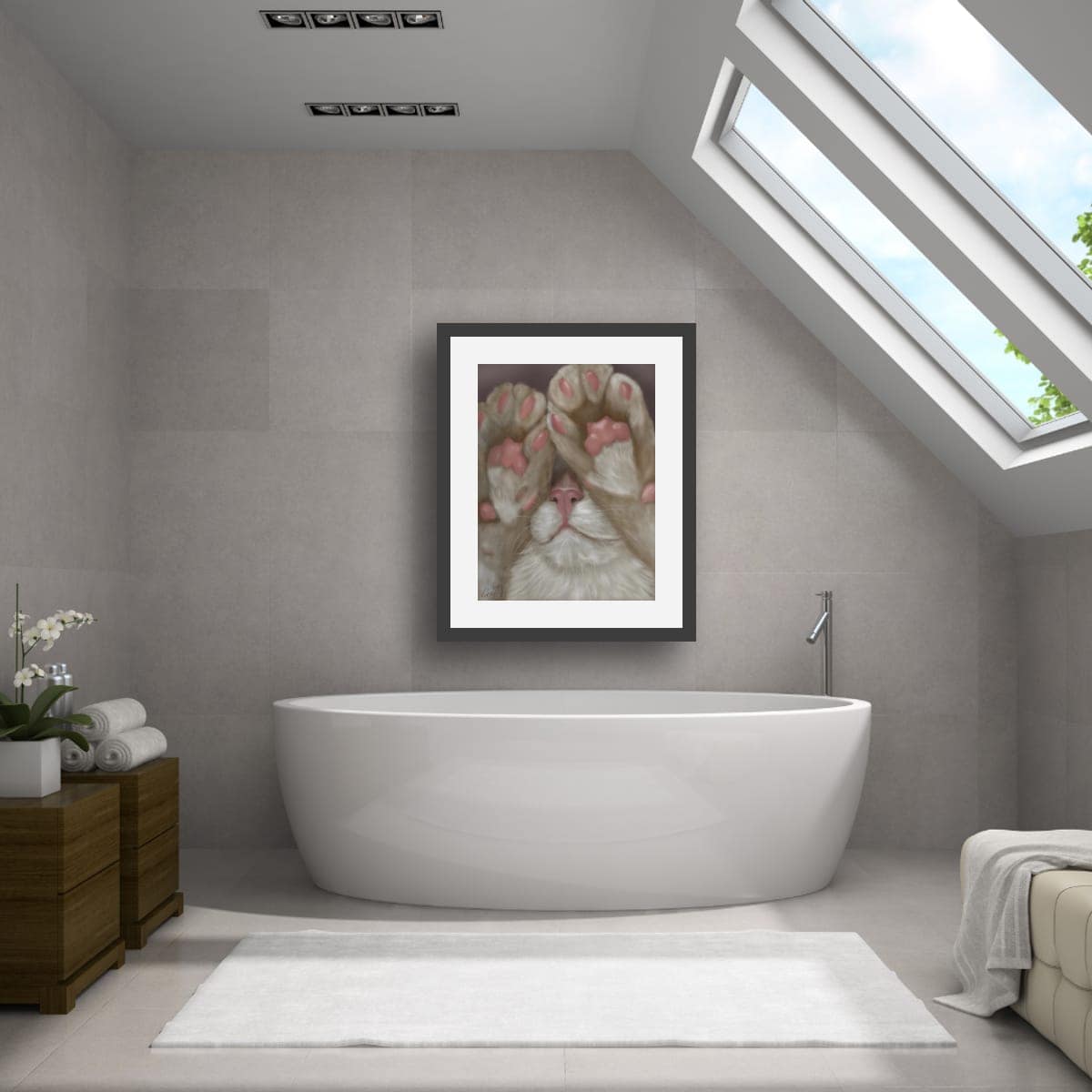 animal print, cat art, pet portrait