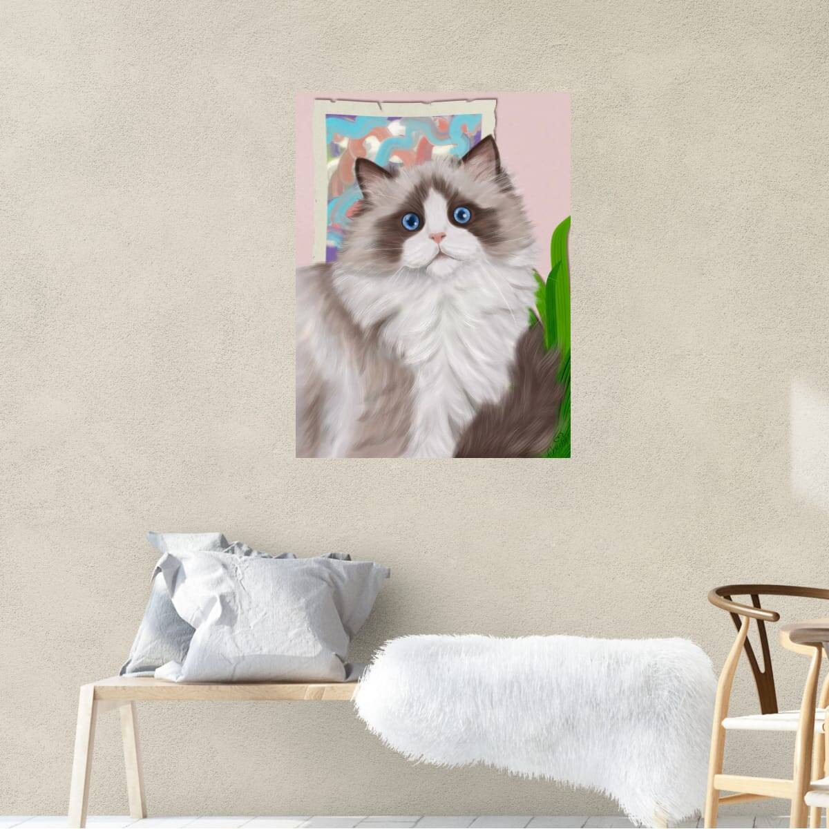 cat print, animal art, pet portrait