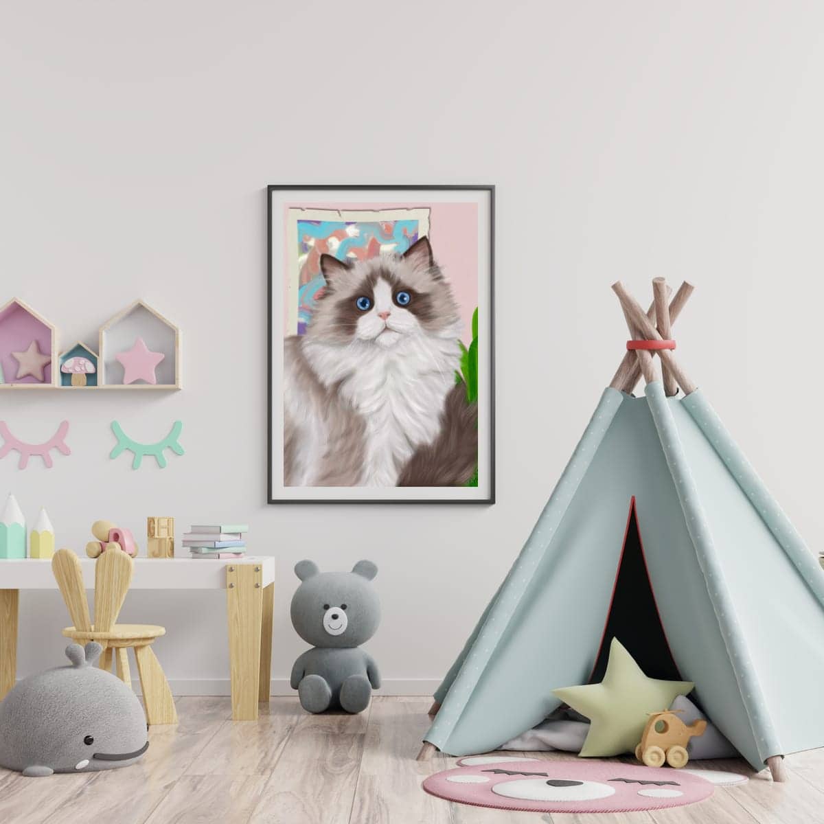 cat print, animal art, pet portrait