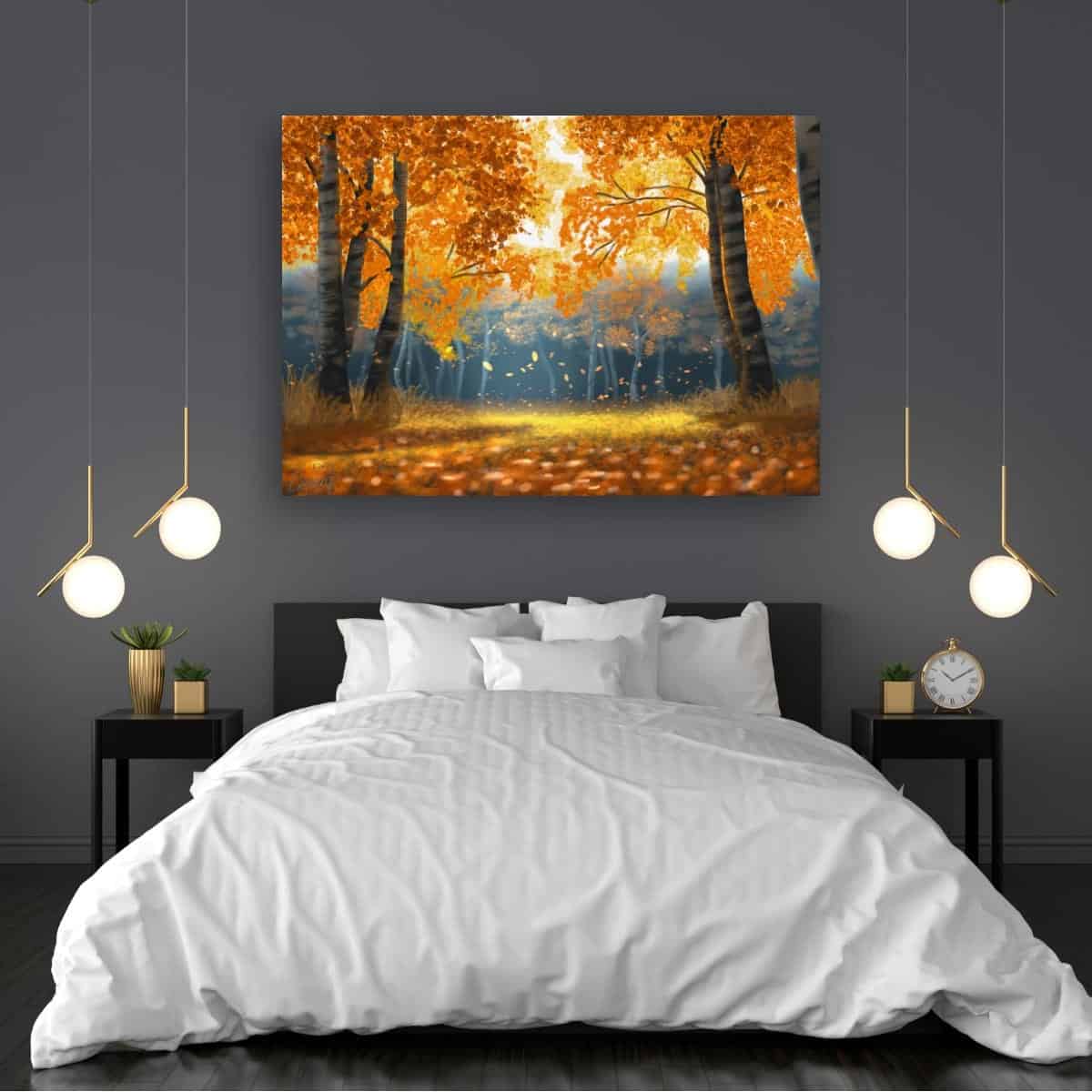 landscape art, nature print, forest scenery