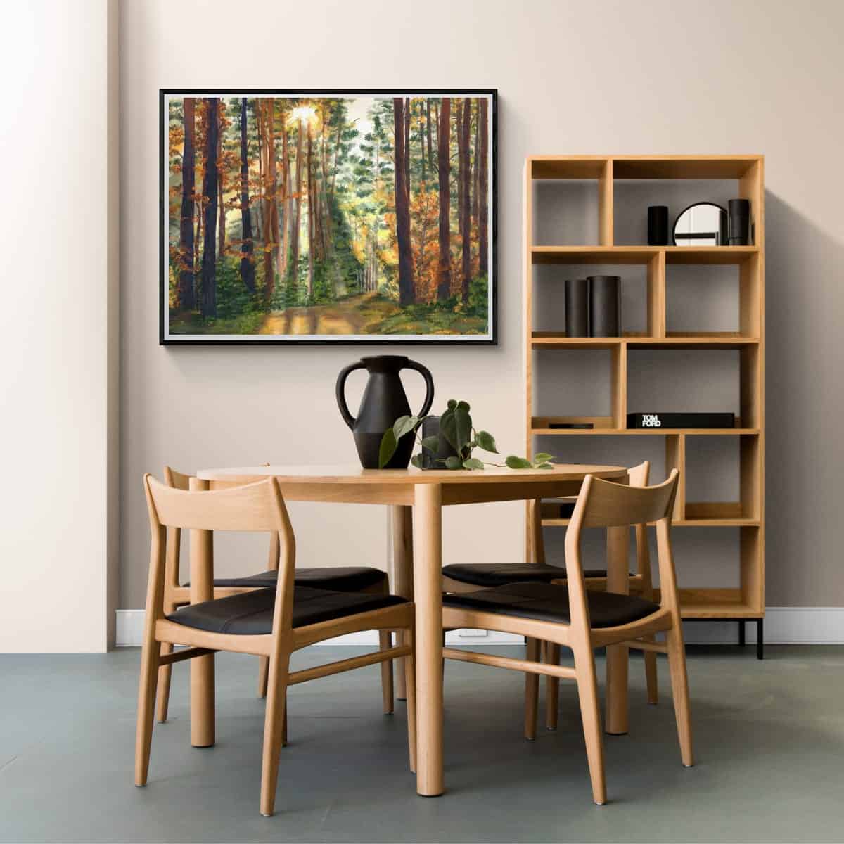 landscape painting, nature art, forest print