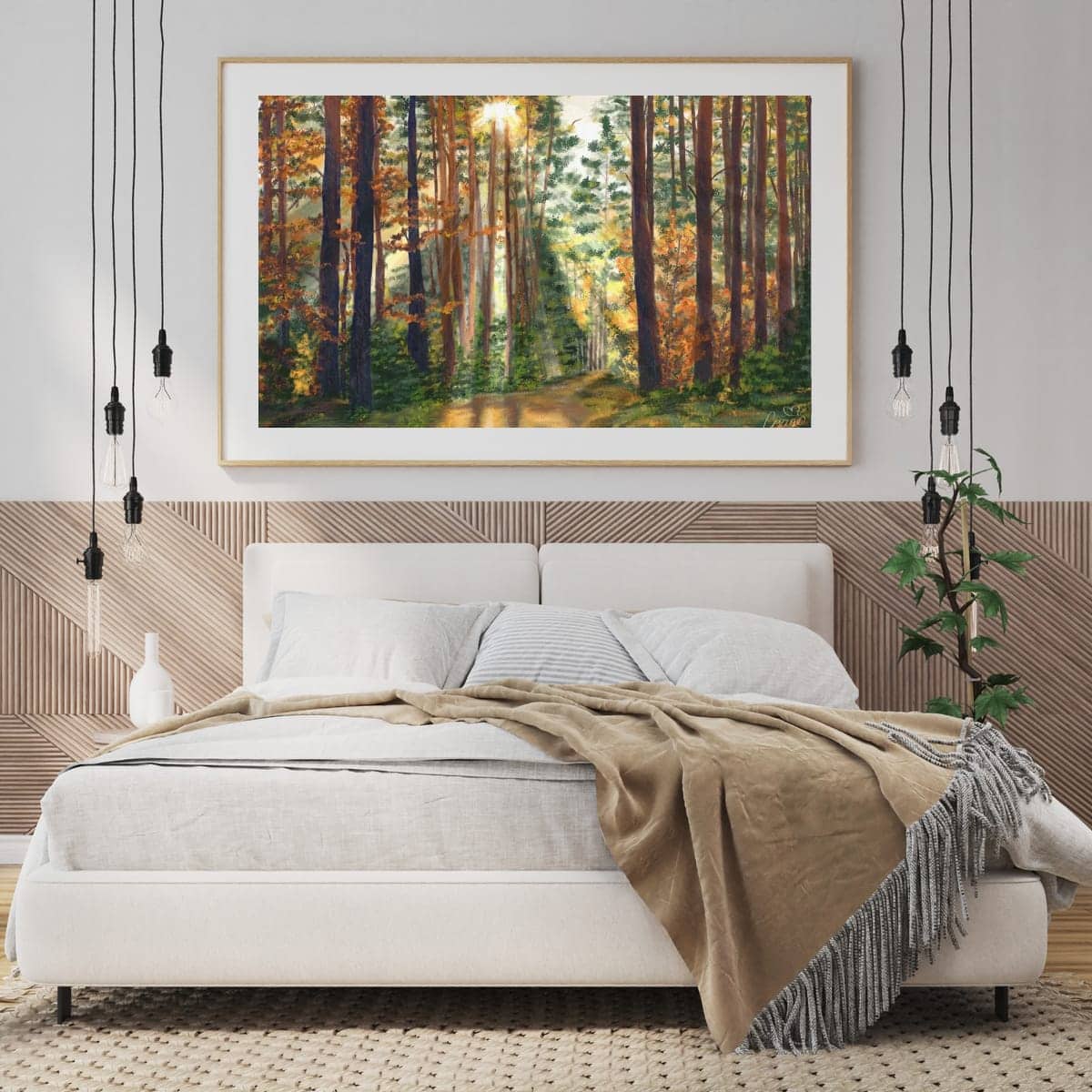 landscape painting, nature art, forest print