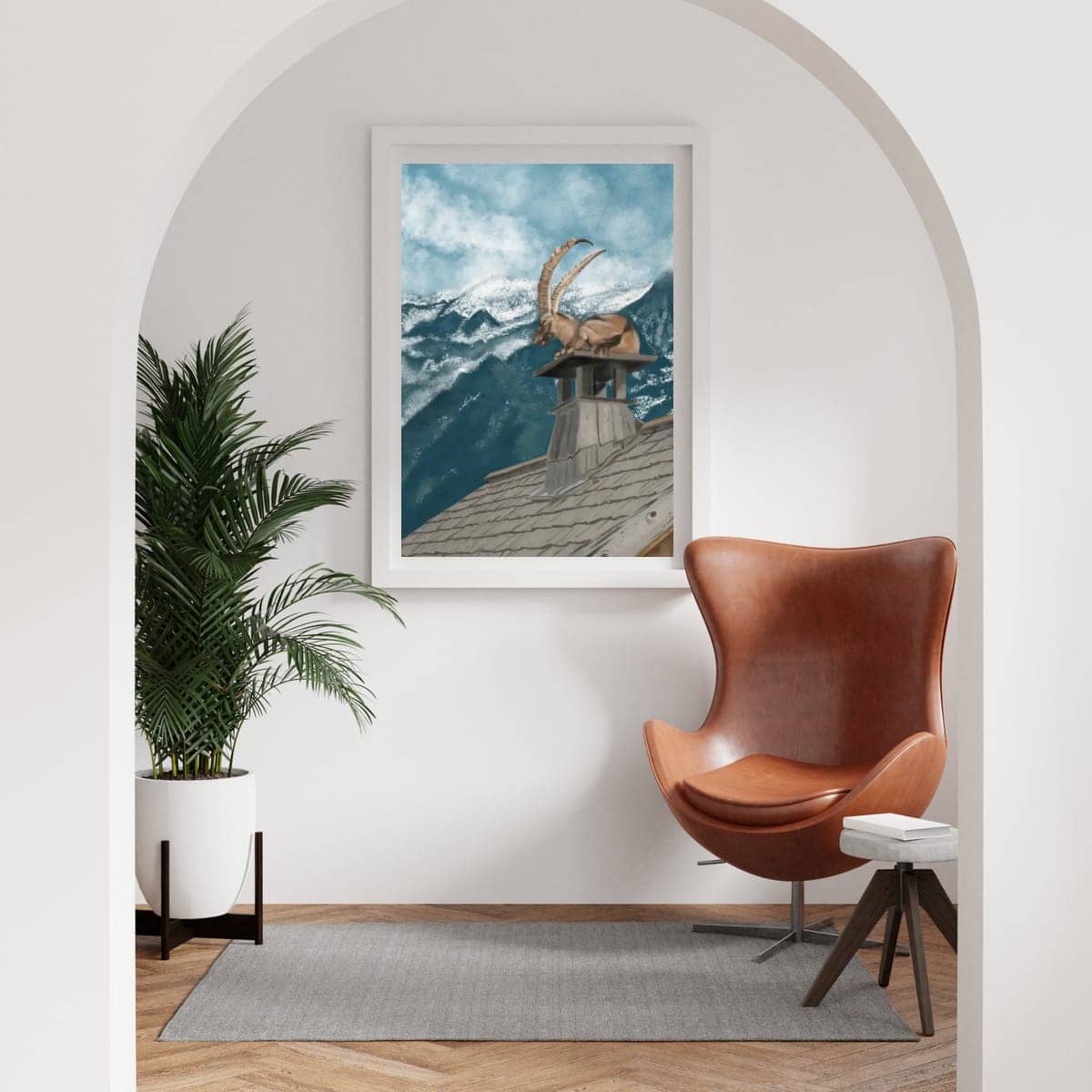 ibex, wildlife art, animal print