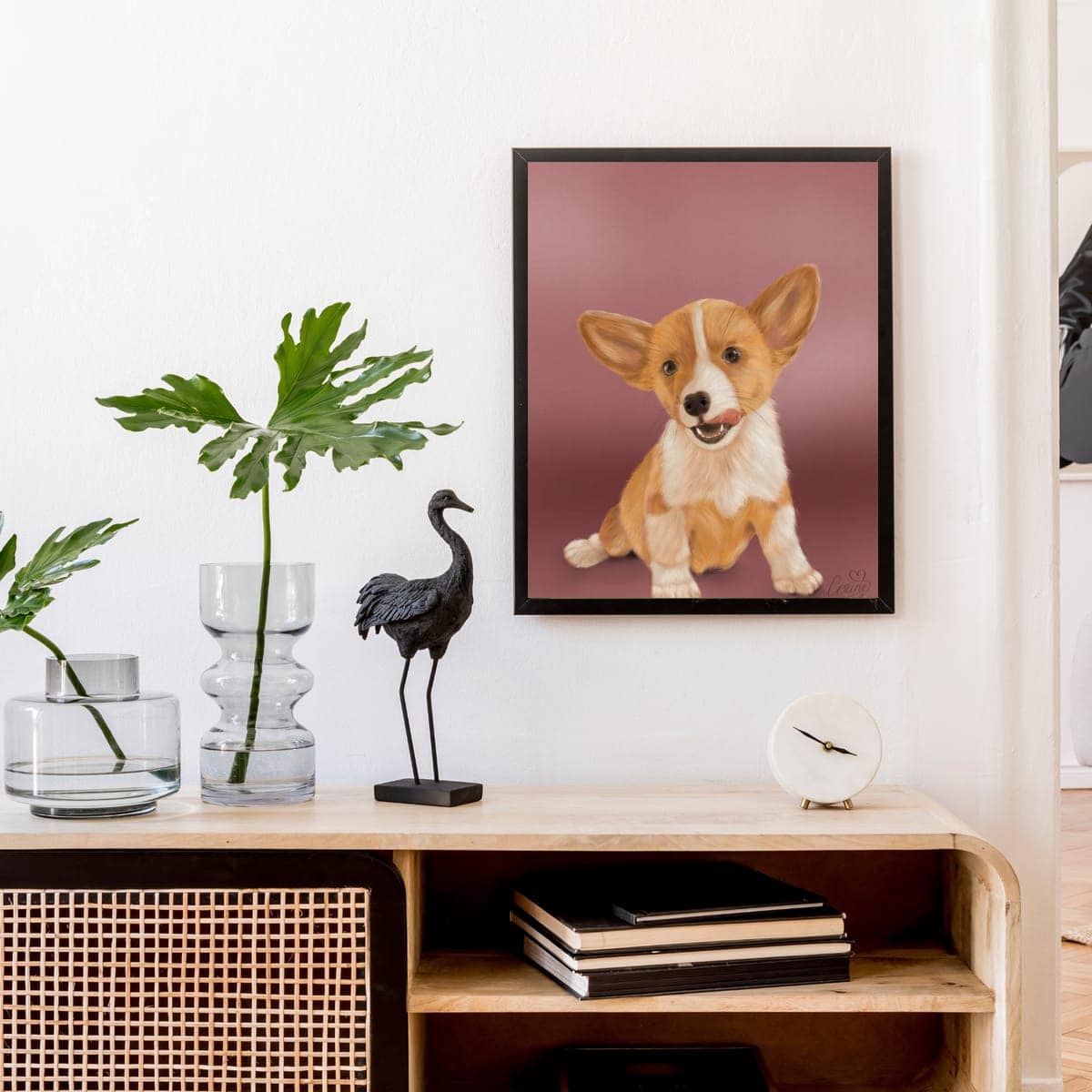 animal art, pet portrait, dog print