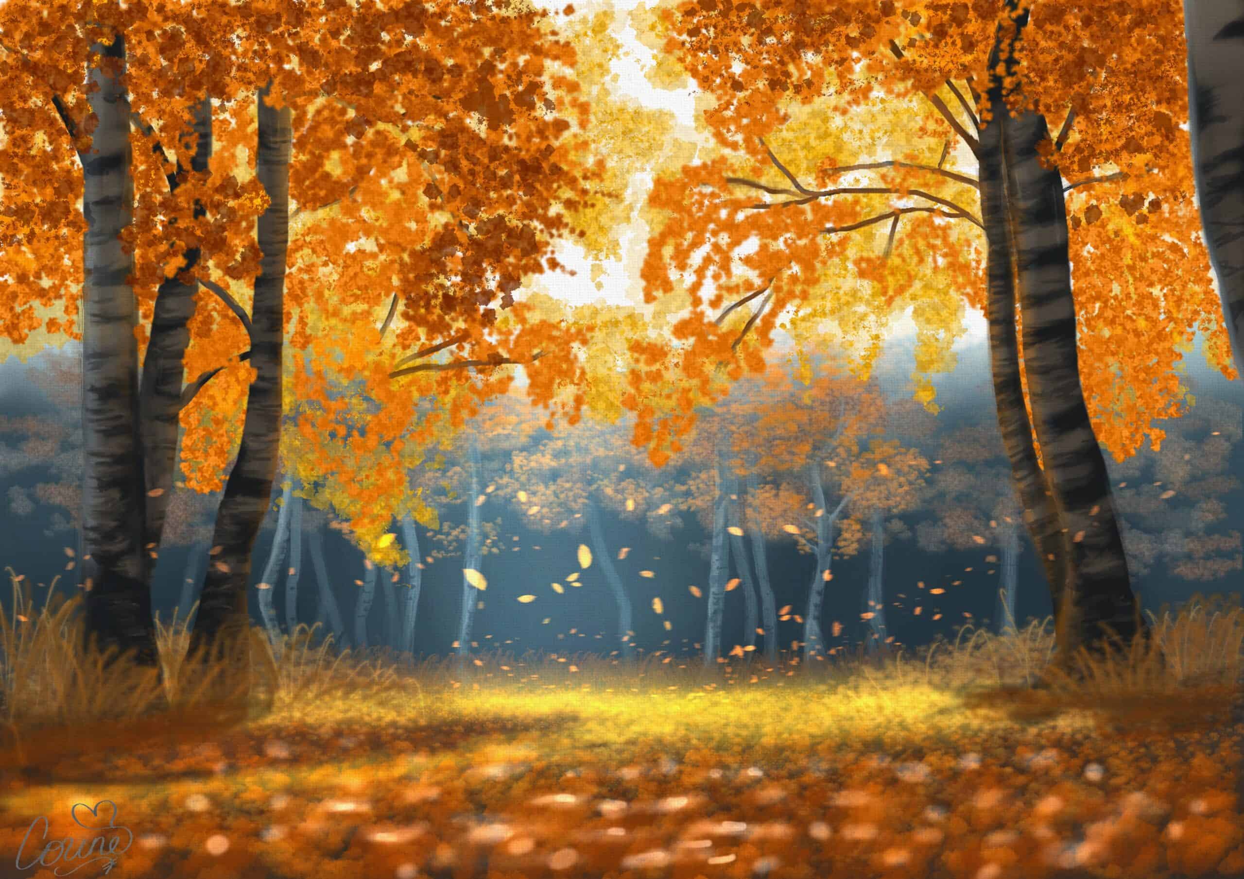 landscape art, nature print, forest scenery