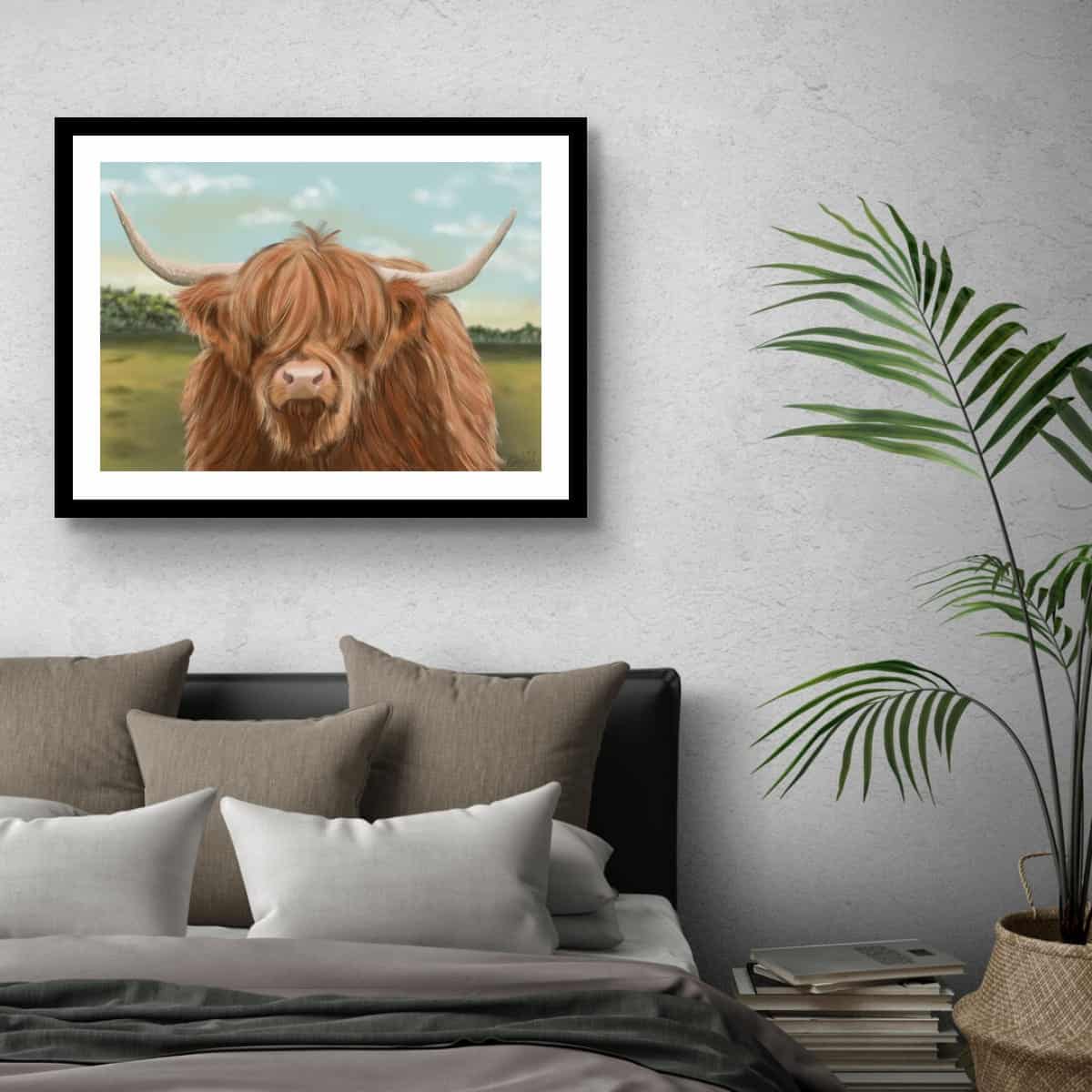 cow print, animal art, highland cow